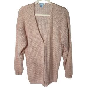 SHIP’NSHORE Women’s Cardigan, Vintage, Deep V-Neck, Pale Peach, Large